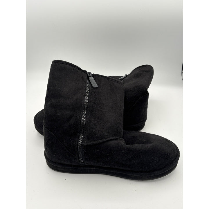 Joan Boyce Womens Black Rhinestone Bow Suede Boots Size 7