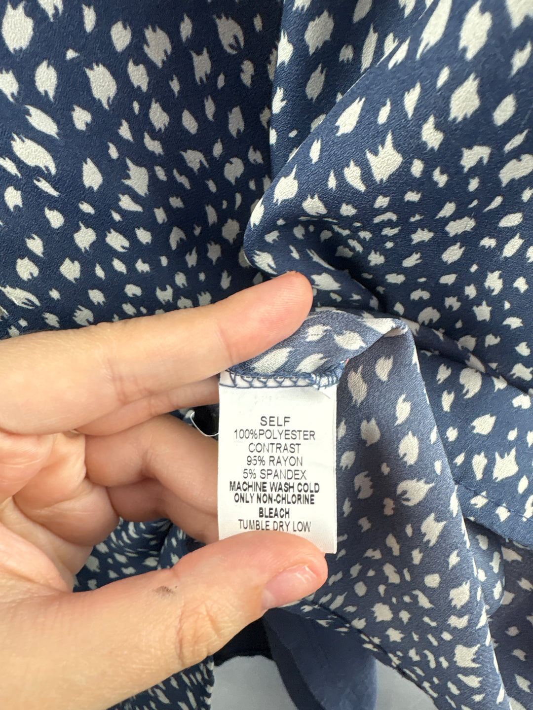 Women’s Paper Moon Blue w/ White Patterned Blouse