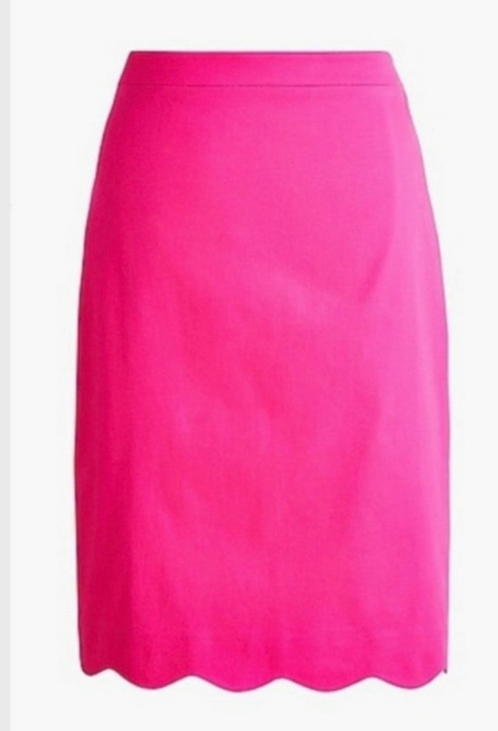 J.Crew Pink Scallop‑Edge Pencil Skirt Sz14 NWT