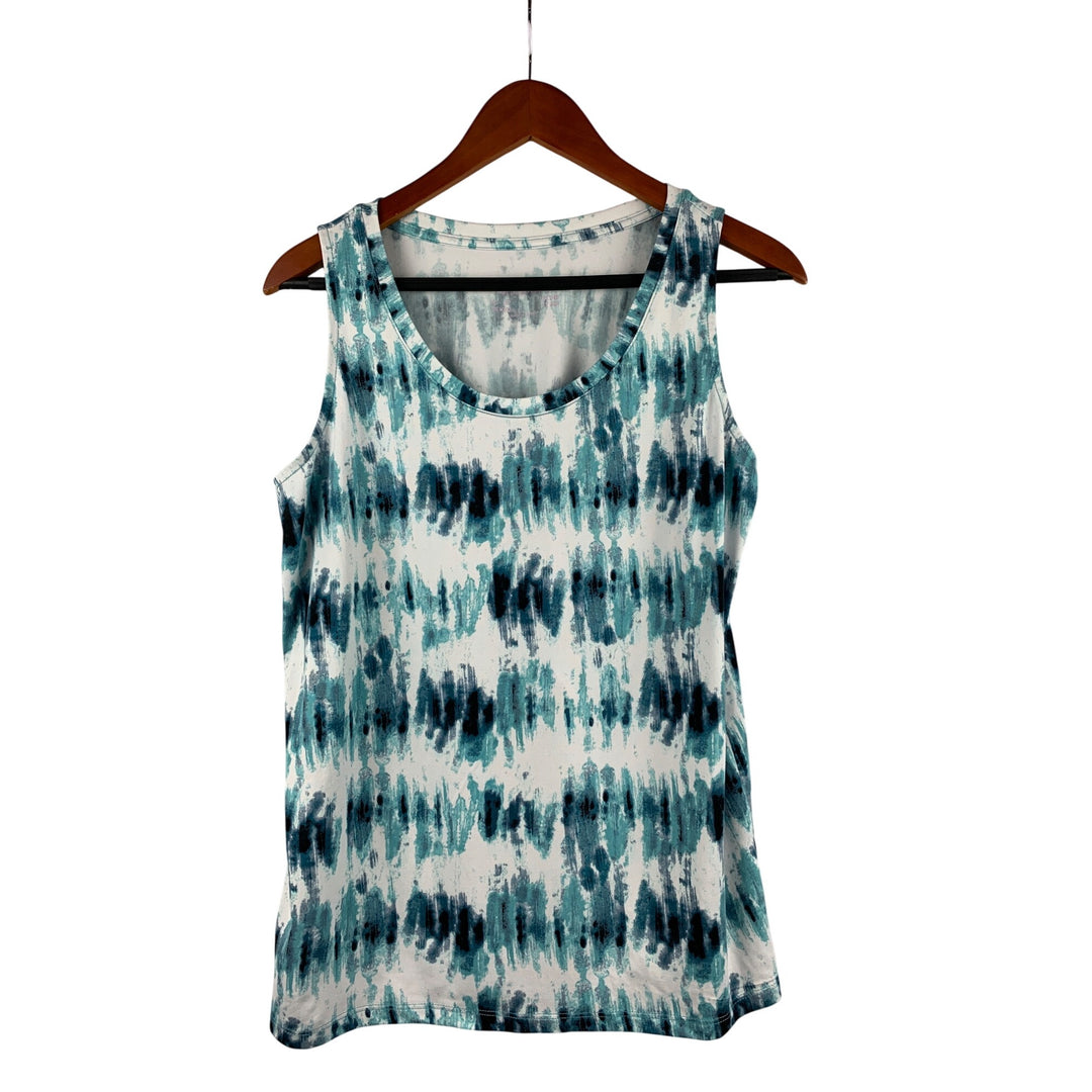 AnyBody Watercolor Print Sleeveless Tank & Cropped Pants Lounge Set S