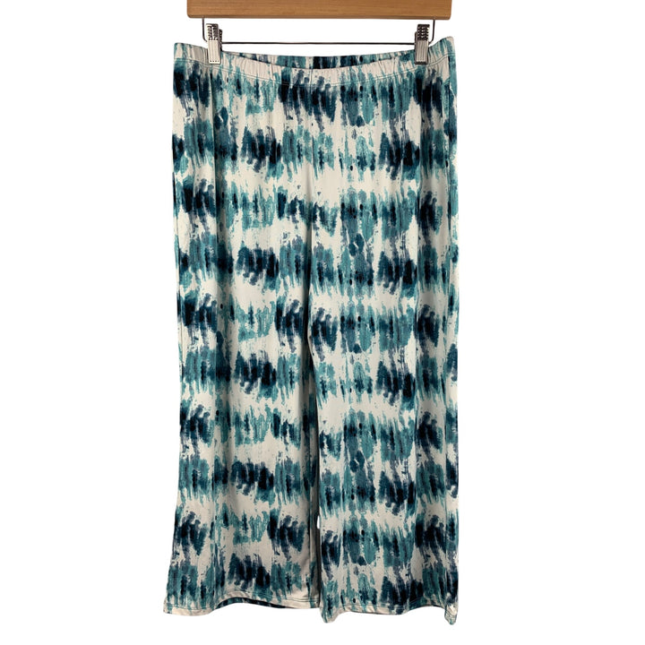 AnyBody Watercolor Print Sleeveless Tank & Cropped Pants Lounge Set S
