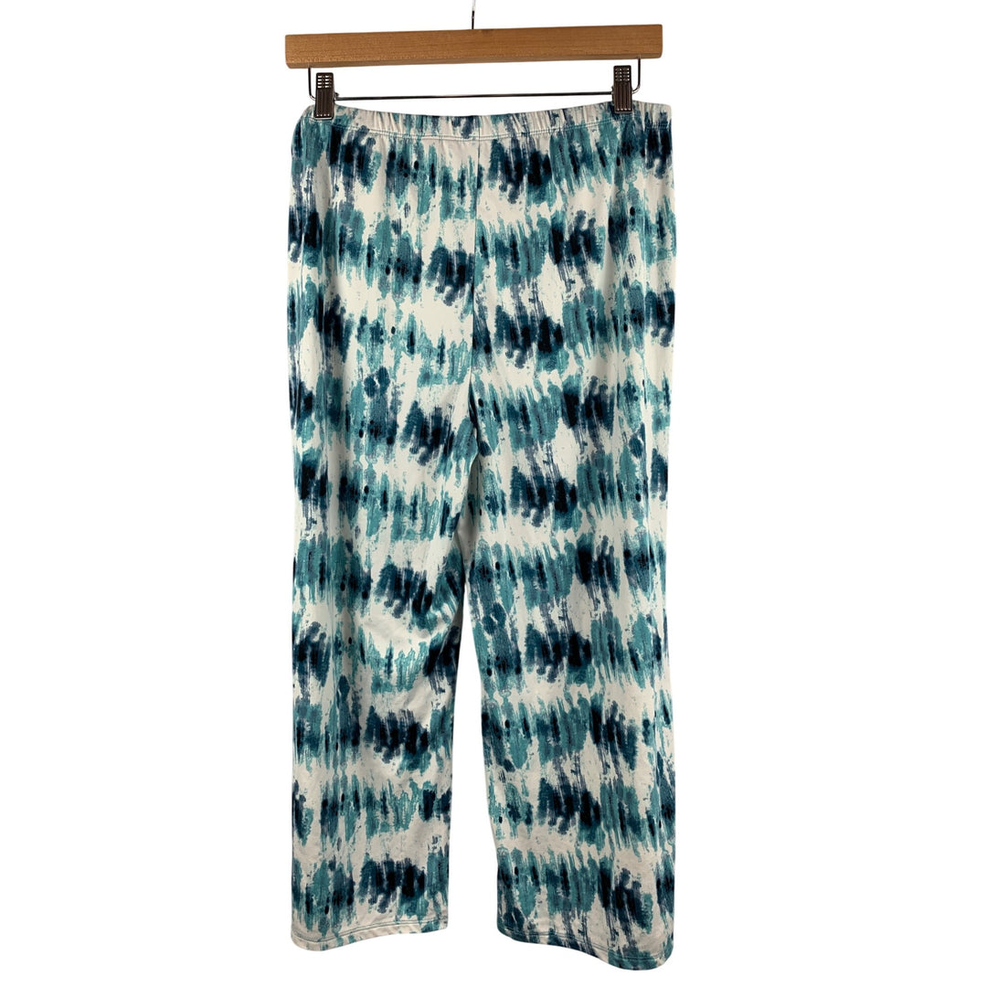 AnyBody Watercolor Print Sleeveless Tank & Cropped Pants Lounge Set S