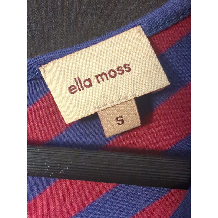 Women's Ella Moss red and blue striped sleeveless blouse with open back size sm