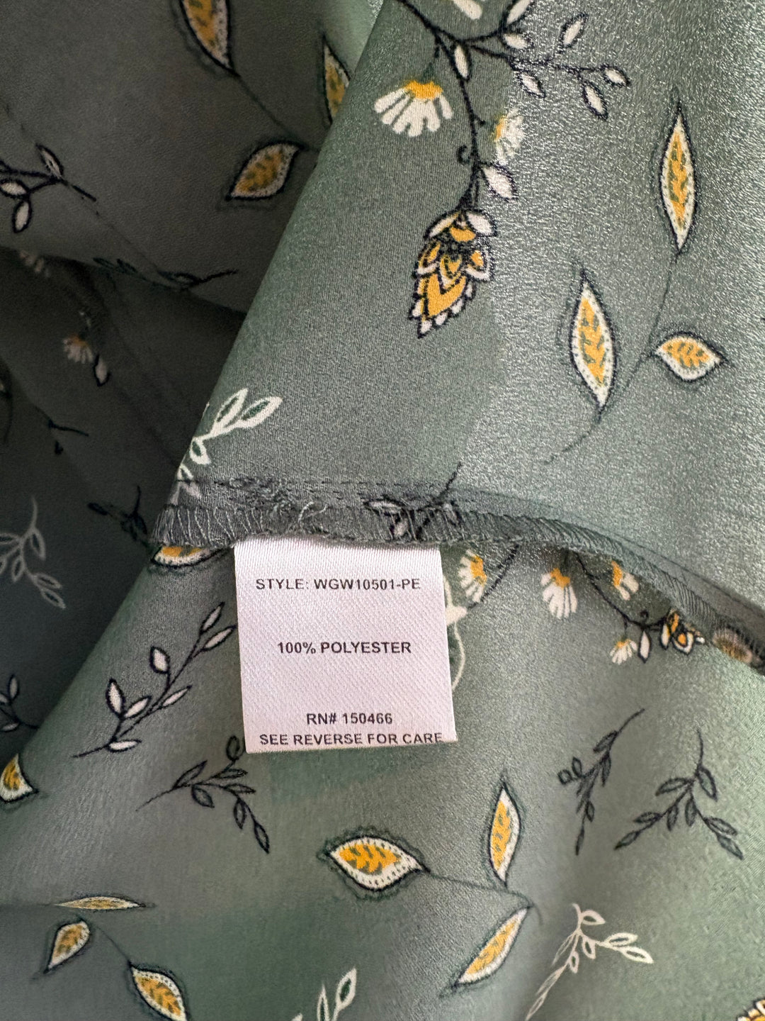 Women’s 41 Hawthorne Small Sage Green Floral Blouse