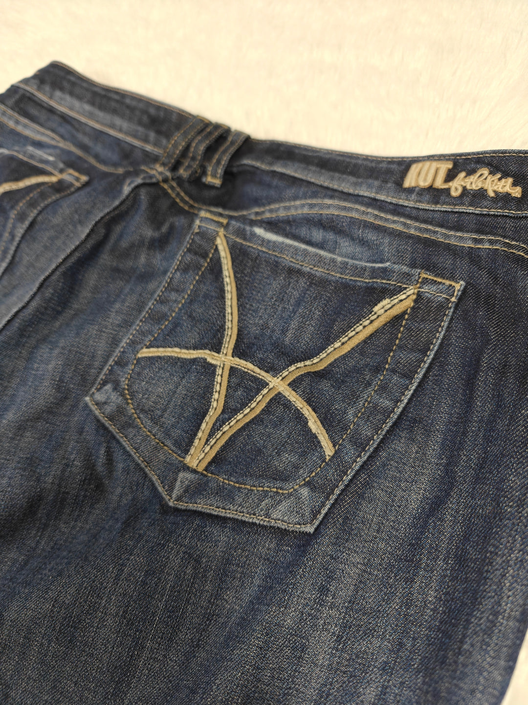 Womens KUT from the Kloth Catherine Boyfriend Jeans Dark Blue Size 14
