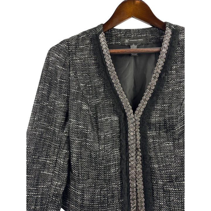Women’s I.N.C Medium Black & White Blazer w/ Silver Beading