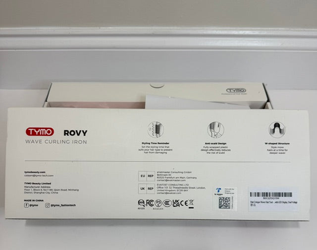 TYMO ROVY Wave Curling Iron Pink NWT LED Display Dual Voltage
