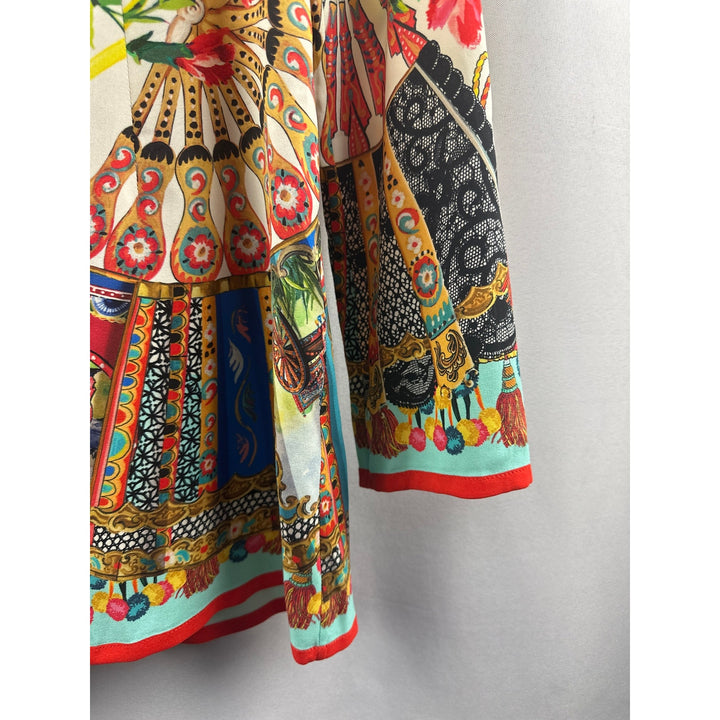 Women’s Dolce & Gabbana Floral Fan Silk Top Size Small/Medium (Italian 42)