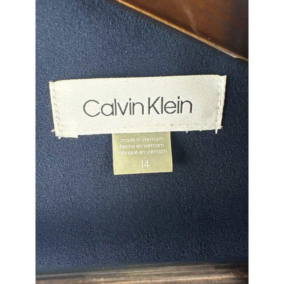 Women’s Calvin Klein Size 14 Navy Blue Short Sleeve Dress