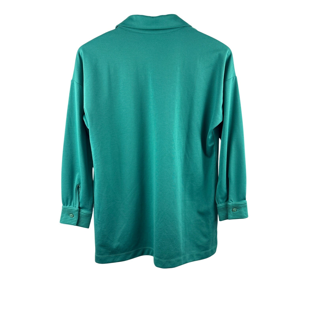 Women’s Soft Surroundings Petite Medium Dark Teal Long Sleeve Blouse