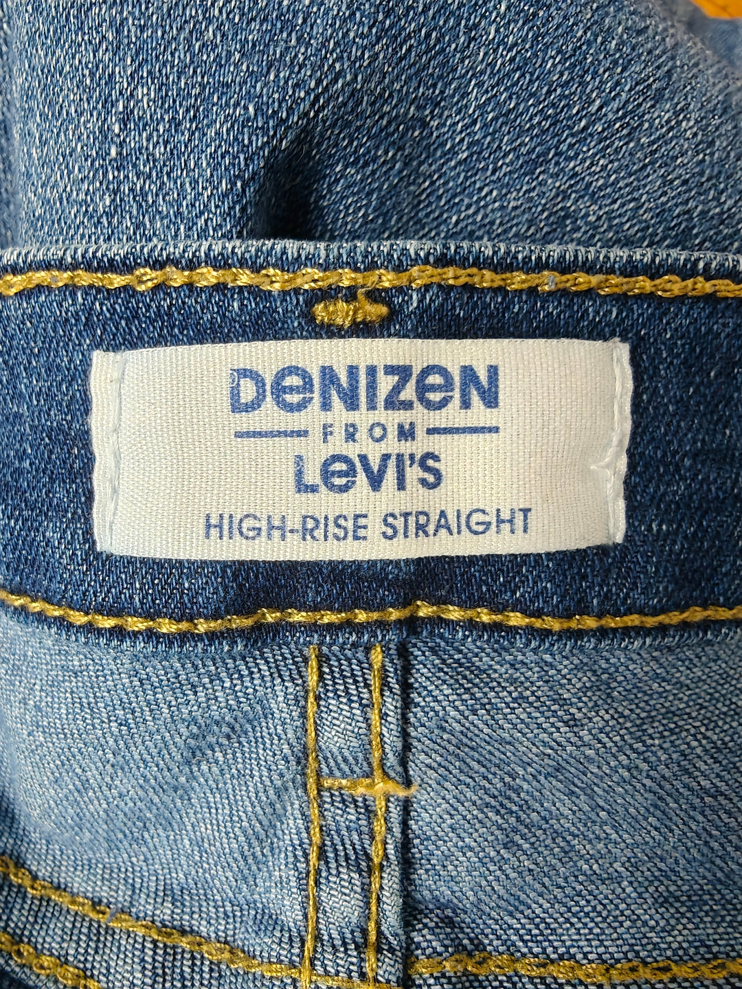 Womens Denizen From Levis High Rise Straight Leg Jeans Blue Size 34x32