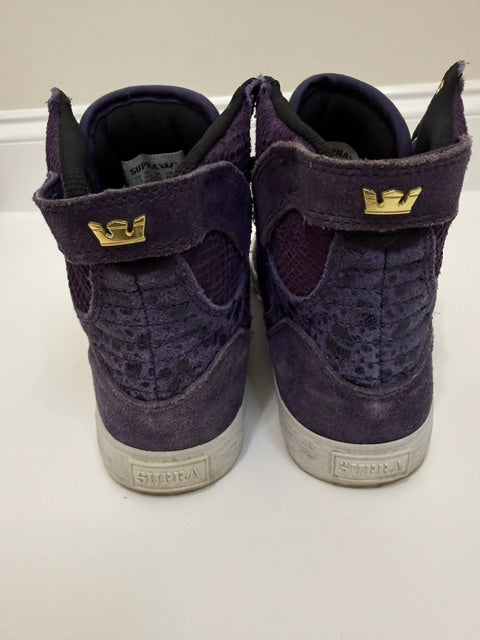 Supra Muska Purple Suede High Top Sneakers Mens Sz7.5