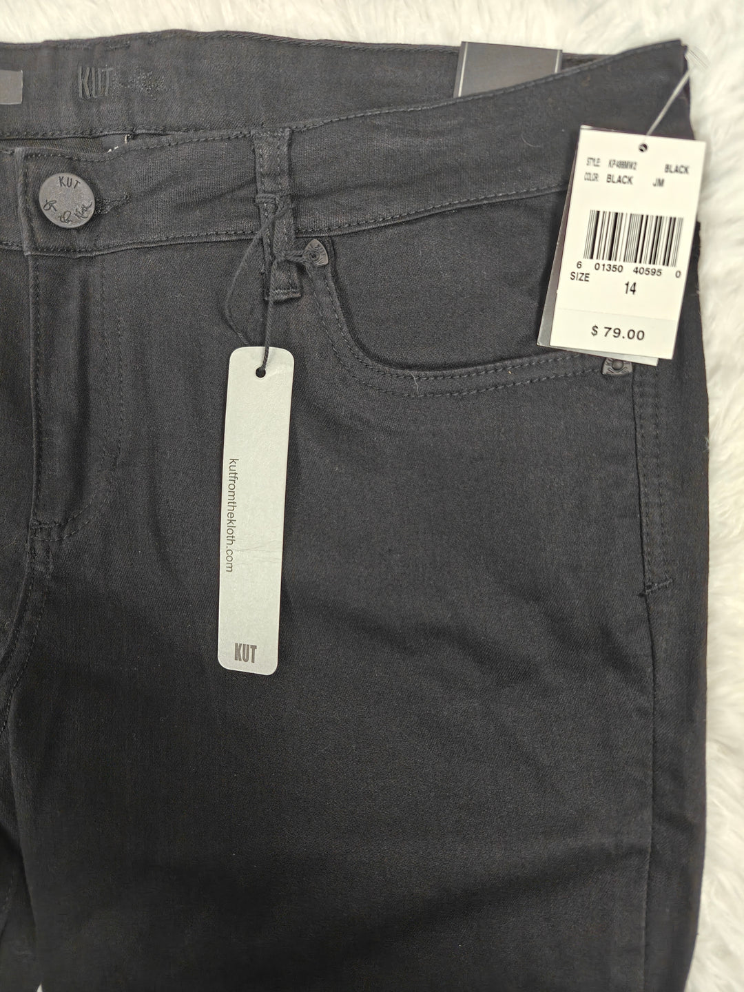 Womens KUT from the Kloth Diana Skinny Jeans Black Size 14 NWT