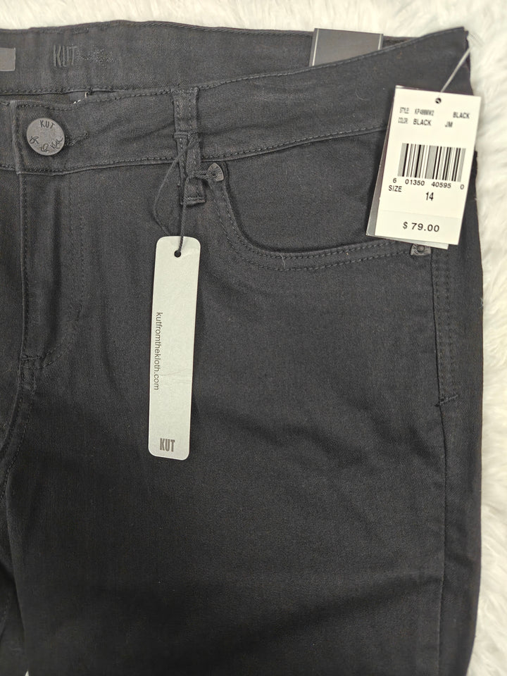 Womens KUT from the Kloth Diana Skinny Jeans Black Size 14 NWT