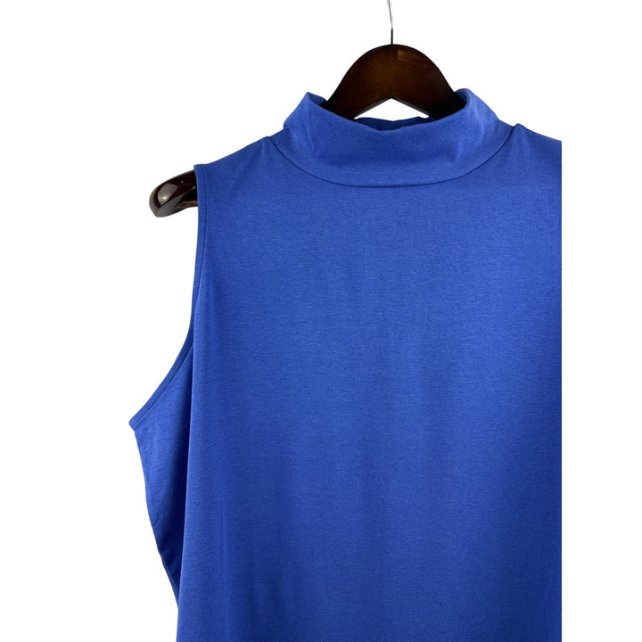 Women’s Belle Kim Gravel Size 1X Periwinkle Sleeveless Turtleneck