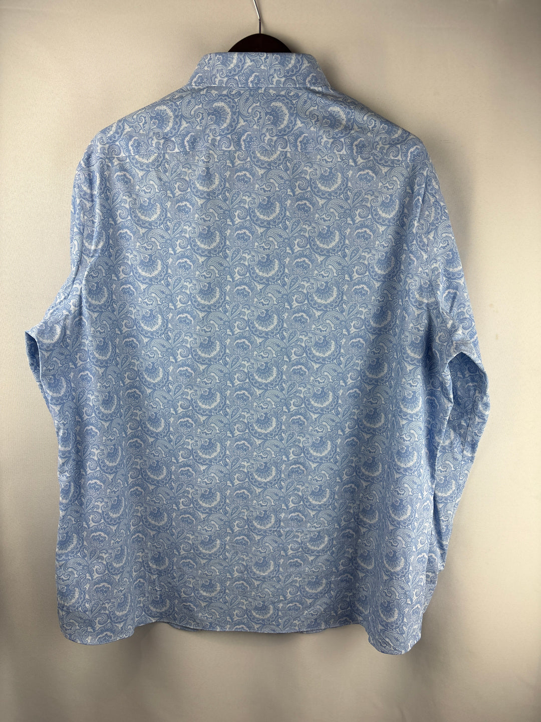 Men’s Michael Kors 2XL Light Blue Paisley Button Up