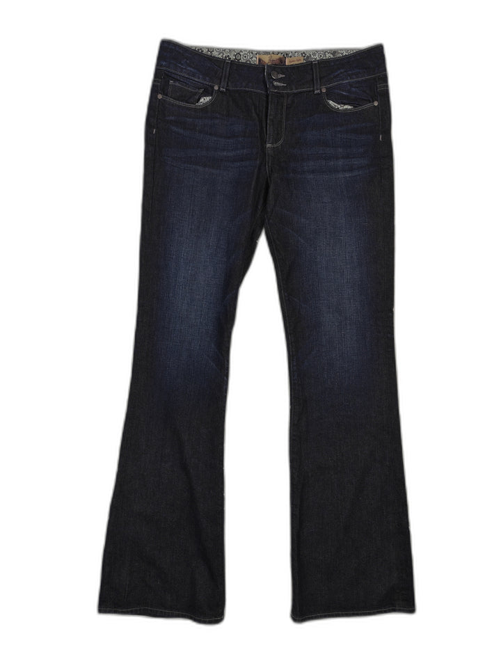 Womens Paige Hidden Hills Bootcut Jeans Dark Blue Size 32