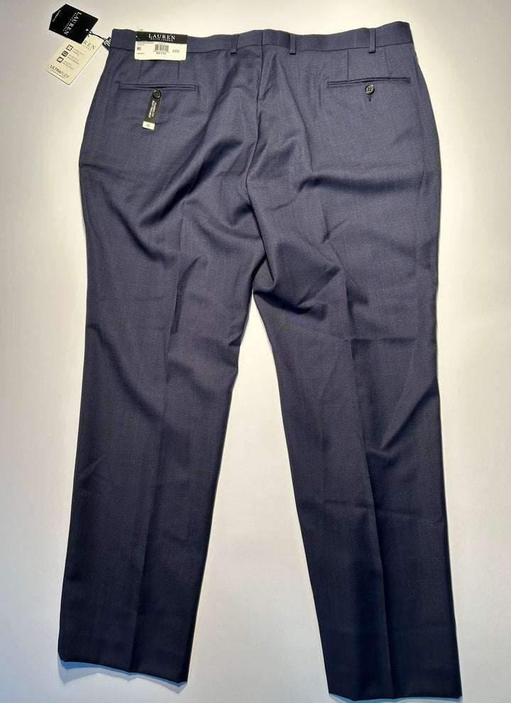 Lauren Ralph Lauren Lattimore Men’s Suit 46R 40x30 Navy Blue Plaid Wool Blend