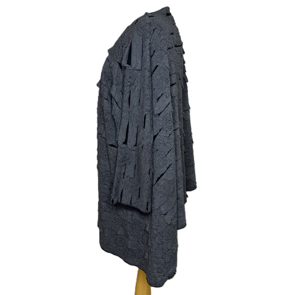 CJ Flint Women's Gray Destructed Open-Front Cardigan. Art-to-Wear, One Size