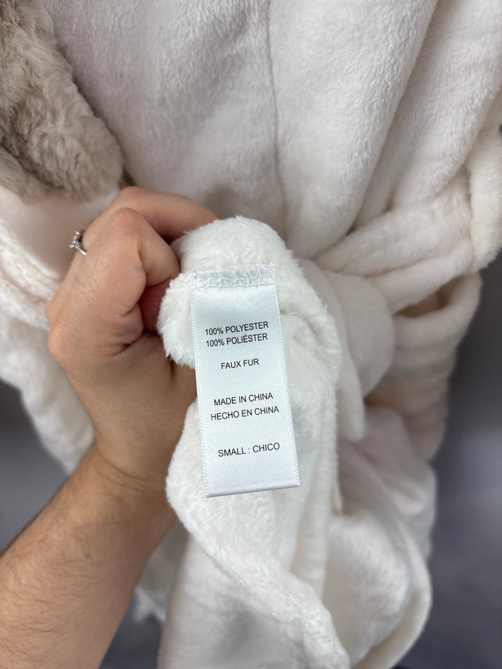 Women’s Carole Hochman Small Cream Faux Fur Robe