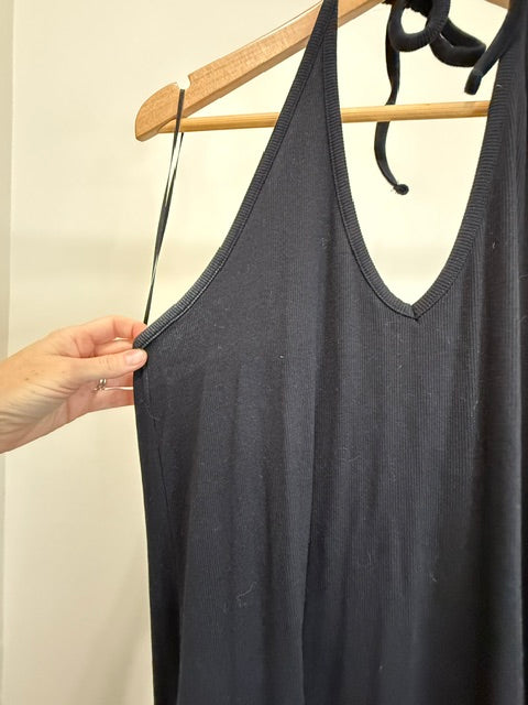Old Navy Ribbed Halter Maxi Dress Black SzXL