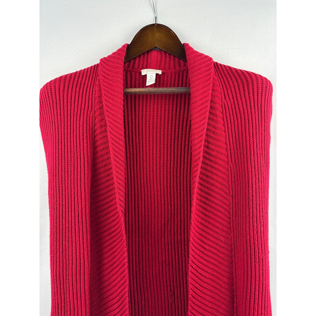 Women’s Chico’s Size 0 Red Sleeveless Sweater