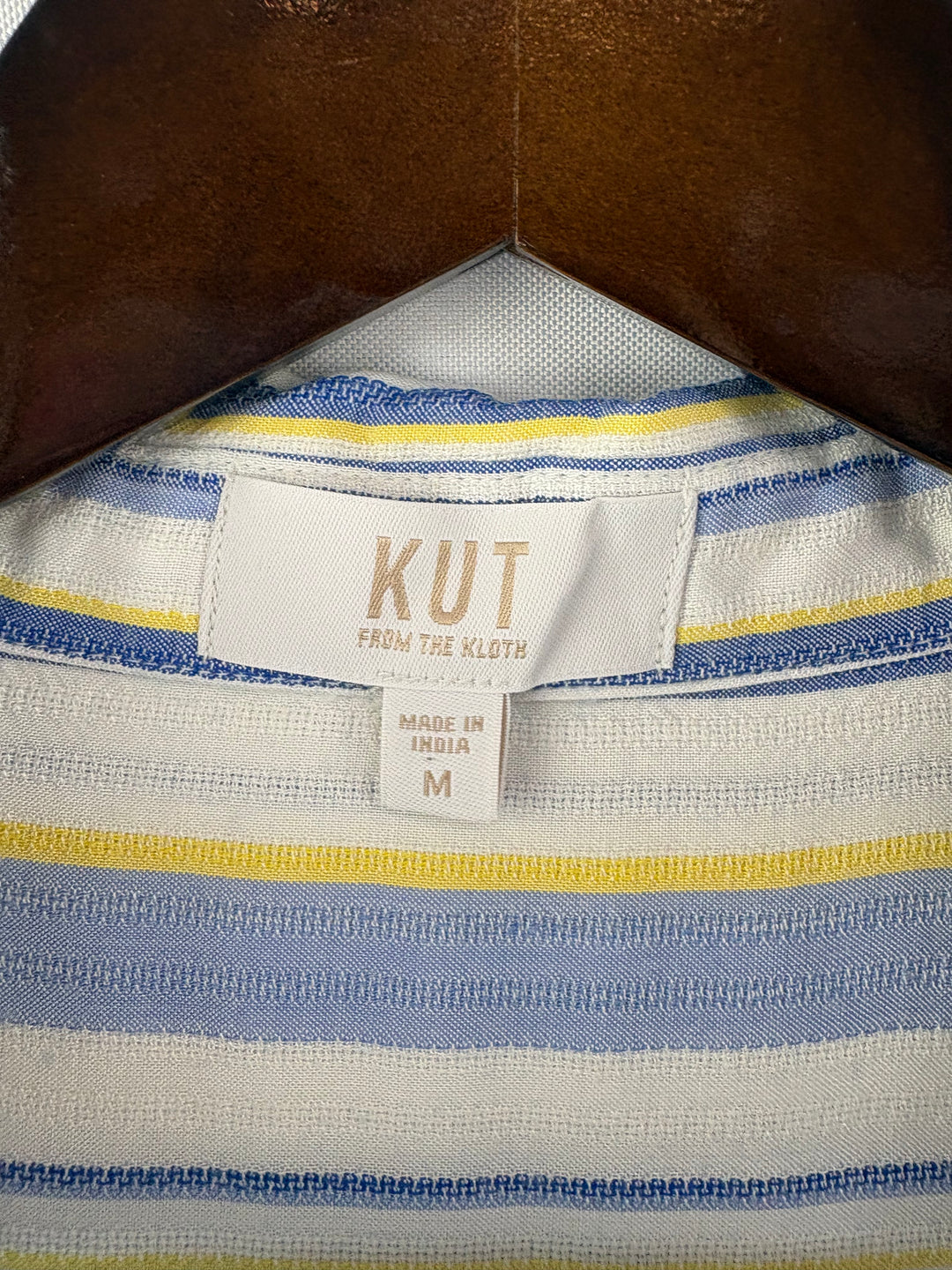 Women’s Kut from the Kloth Medium White & Blue Striped Blouse