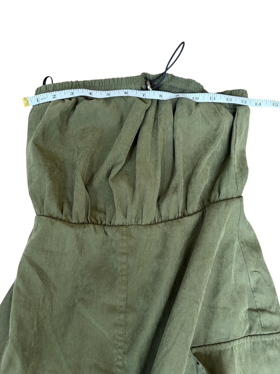 Forever 21 Olive Green Military Bandeau Midi Zip up women's dress, Size S
