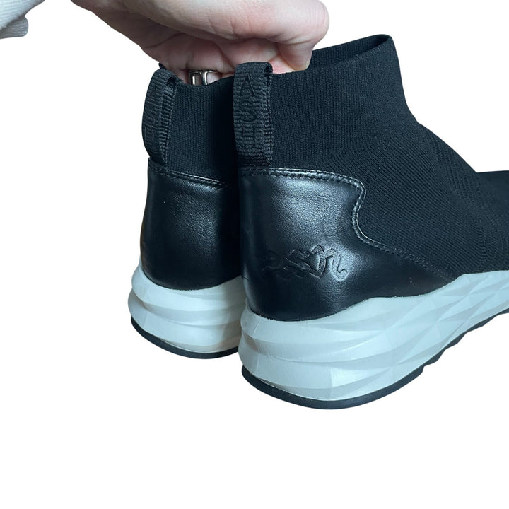 Ash Spot knit sock sneakers in midnight black chunky rubber sole EU 40 US 9