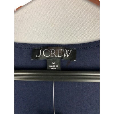 J.Crew Womens Navy Blue Square Neck Top M Cotton Blend