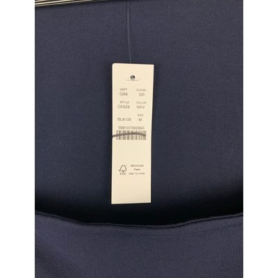 J.Crew Womens Navy Blue Square Neck Top M Cotton Blend