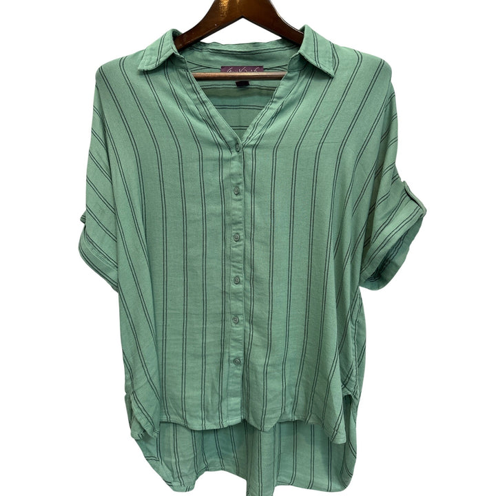 Women’s Gloria Vanderbilt Green Hi/Lo Button Down Size L