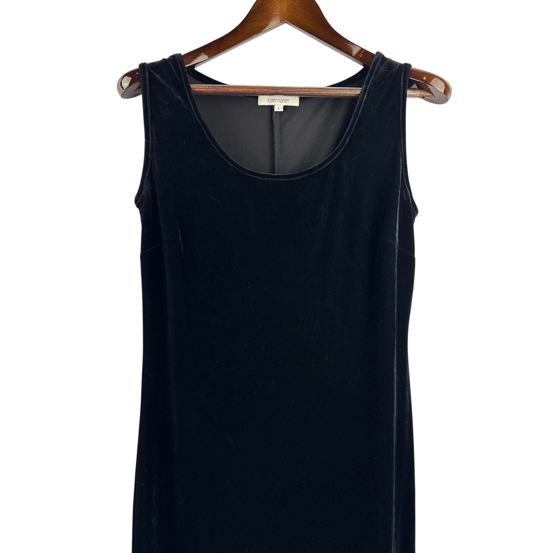 Women’s Karen Kane Large Black Velvet Sleeveless Maxi Dress