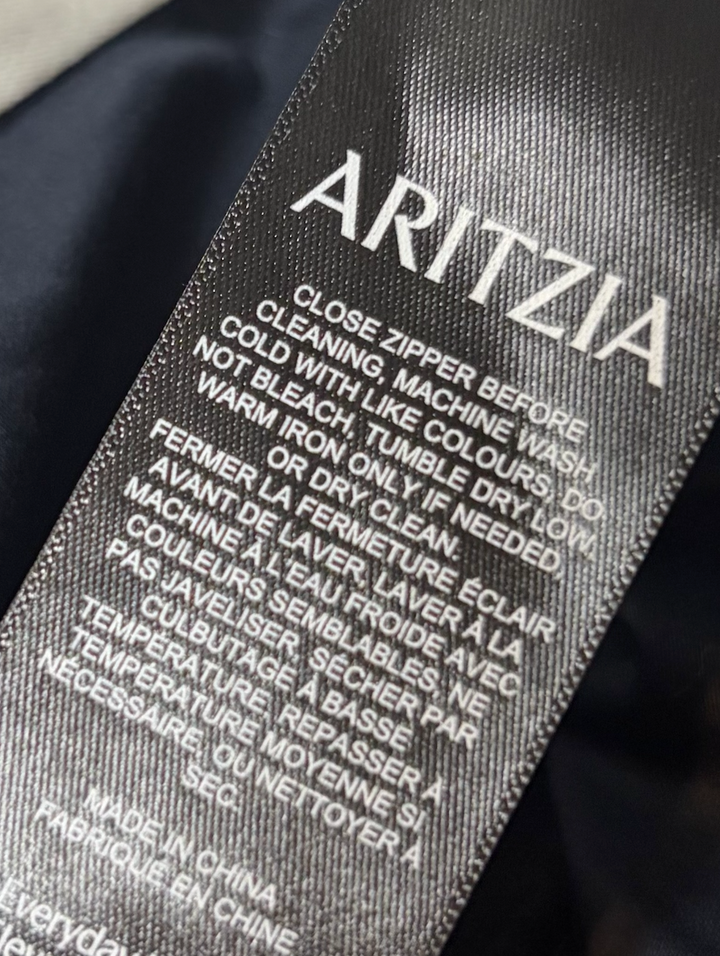Aritzia Effortless Pant Linen Curve Fit Navy High Rise Wide Leg Size 12 NWT