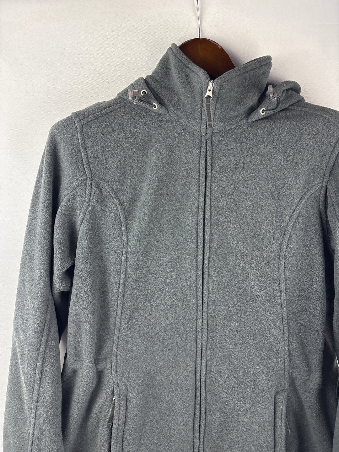 Women’s Lands’ End Size 14-16 Gray Fleece Zip-Up