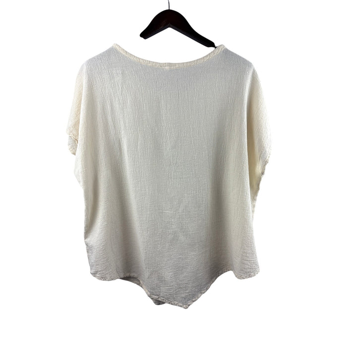 Women’s Oh My Gauze! XXL Cream Short Sleeve Blouse