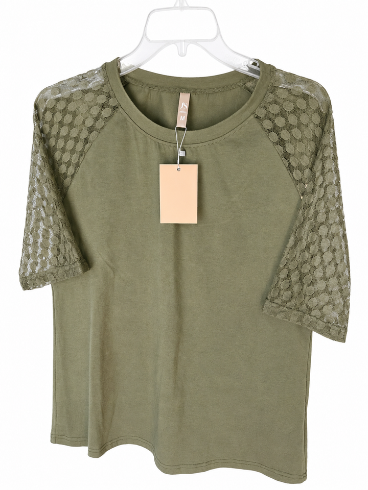 JINKESI Women's Summer Casual Round Neck 3/4 Sleeve Blouse