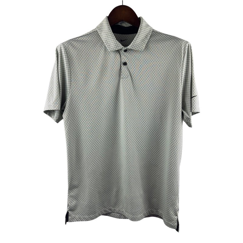 Men’s Nike Medium Green & Black Patterned 3/4 Button Dri-Fit Shirt