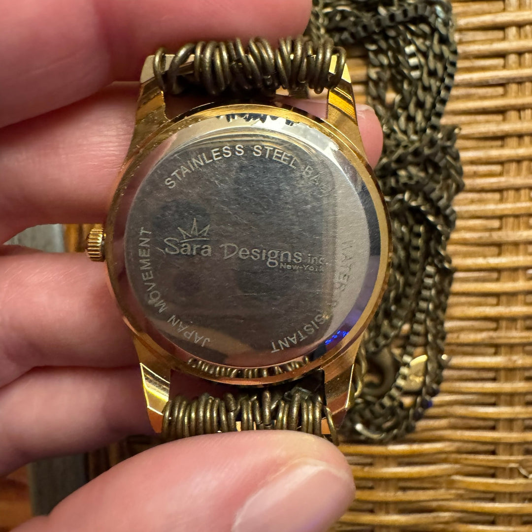 Sara Designs NY Chain Wrap Watch Copper-Toned, Water Resistant, Stylish Watch