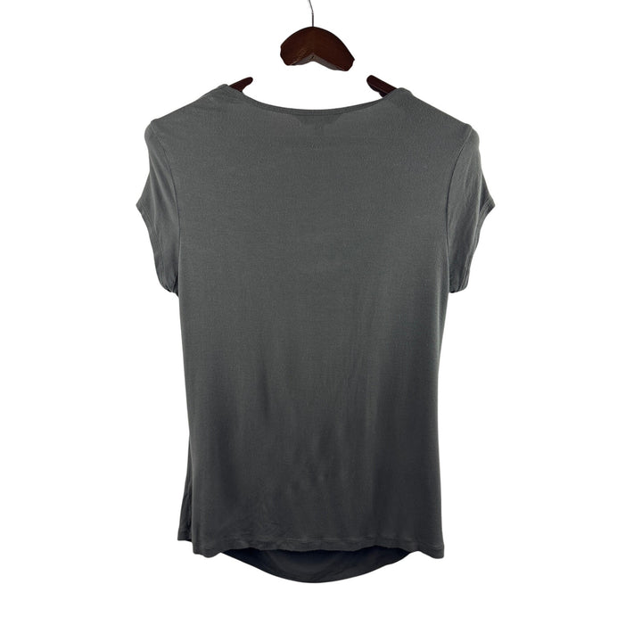 Women’s Cabi XL Gray Short Sleeve Cowelneck Blouse