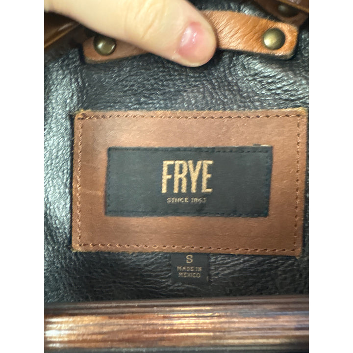 Women’s Frye Small Black Distressed Leather Motor Jacket