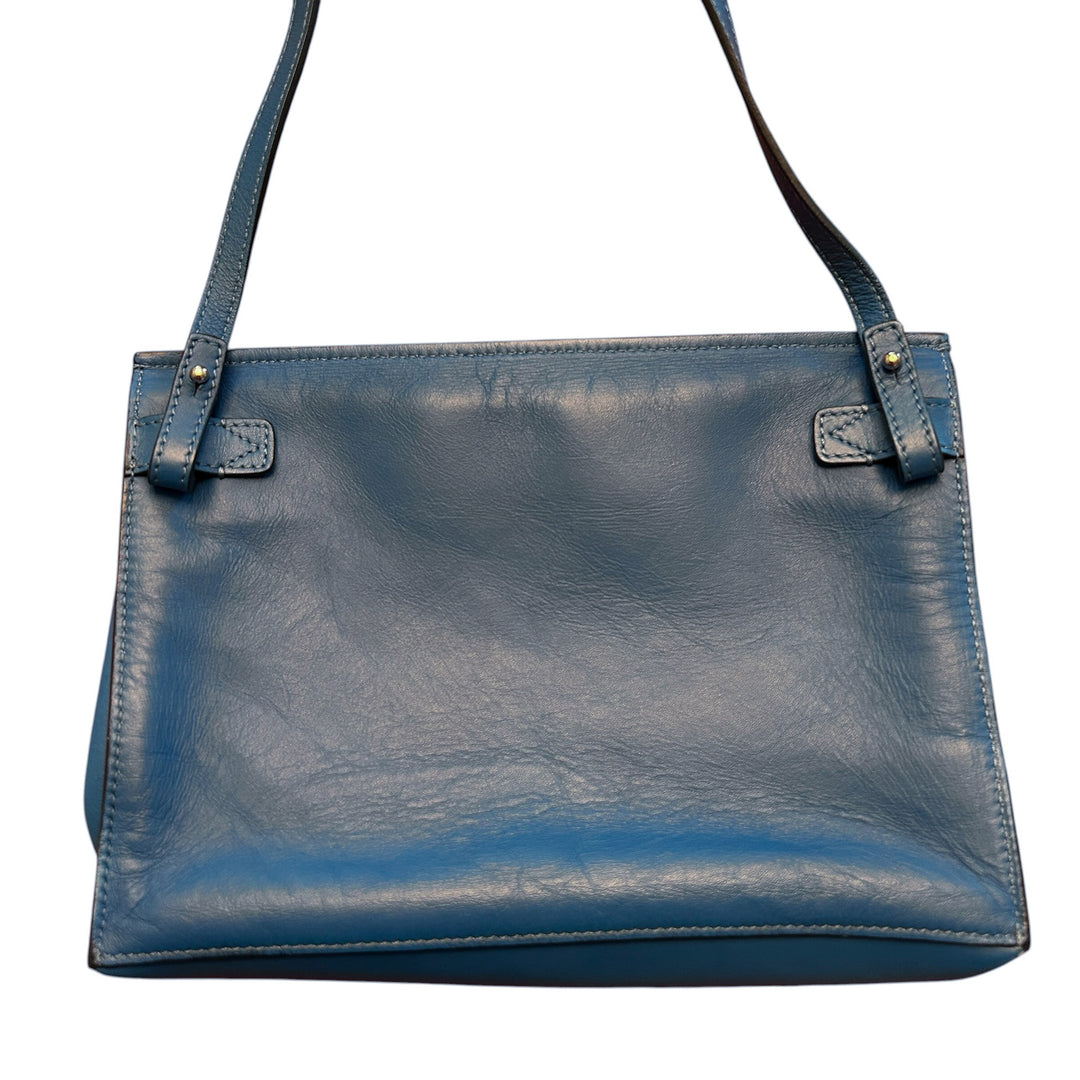 Vince Women's Blue Leather Signature Collection Crossbody Bag Chic Preppy Elegant