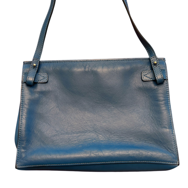 Vince Women's Blue Leather Signature Collection Crossbody Bag Chic Preppy Elegant