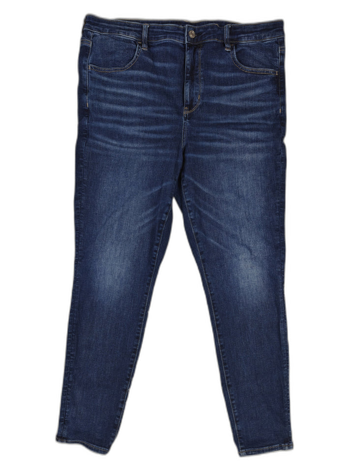 Womens American Eagle Skinny Jeans Dark Blue Size 18 Regular