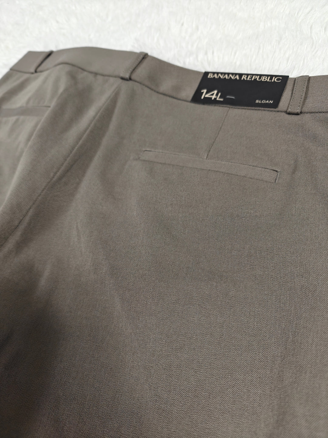 Womens Banana Republic Sloan Taupe Dress Pants Size 14 Long Nwt