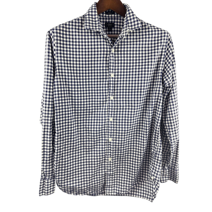 Men’s J.Crew Medium Blue & White Gingham Button Up