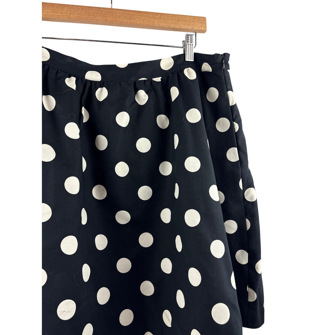 Women’s CeCe Size 14 Black w/ White Polka Dots Bubnle Skirt