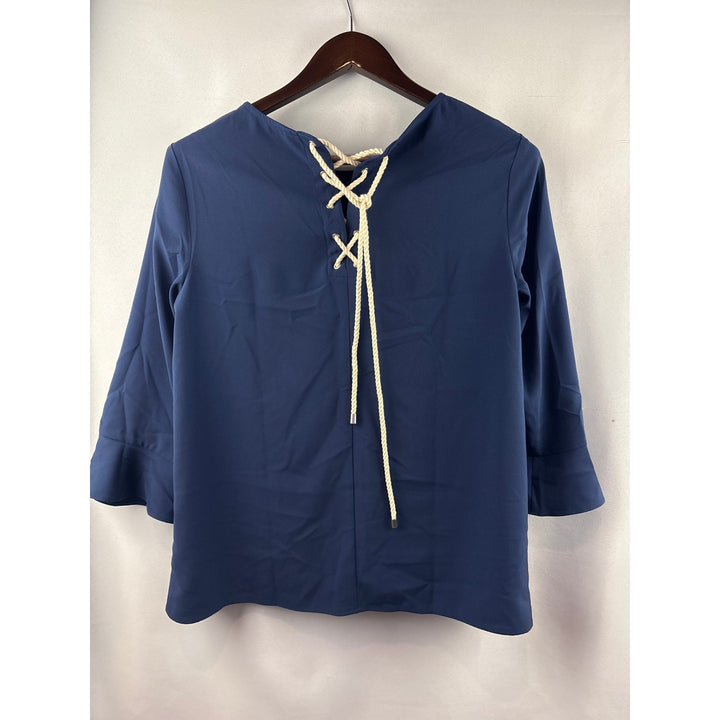 Women’s Tommy Hilfiger Medium Navy 3/4 Sleeve Crewneck Blouse