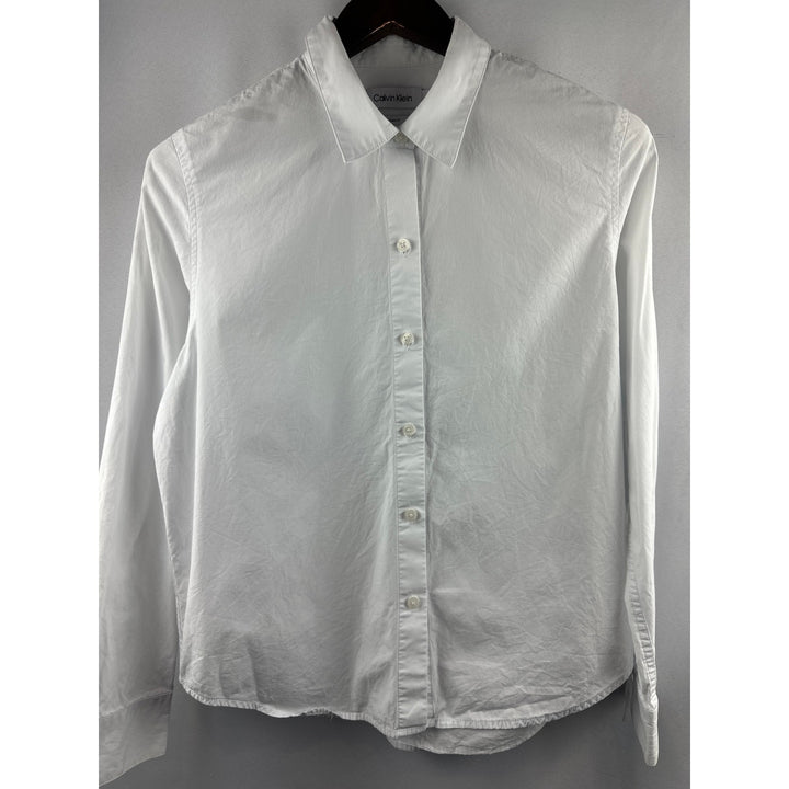 Women’s Calvin Klein White Button Down Dress Shirt Size M