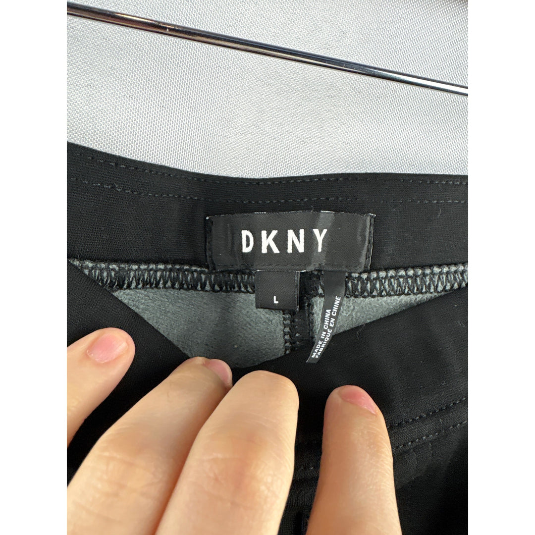 Women’s DKNY Large Black Jeggings w/ Faux Leather Details